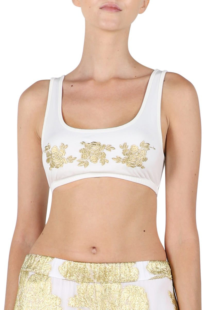 Logo Embroidery Bra Top