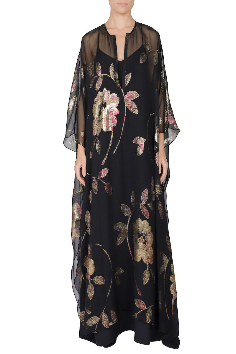 Silk Chiffon Rose Oversized Boubou Caftan